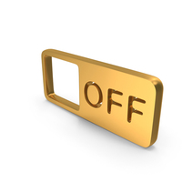 Gold Off Button Symbol PNG & PSD Images
