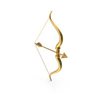 Gold Cupid's Bow And Arrow PNG & PSD Images
