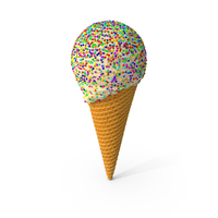 Ice Cream Cone With Toppings PNG & PSD Images