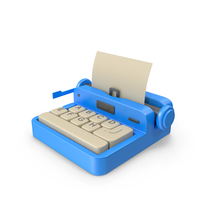 Typewriter Blue PNG & PSD Images
