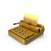 Gold Typewriter PNG & PSD Images