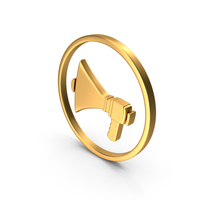 MEGAPHONE SYMBOL GOLD PNG & PSD Images