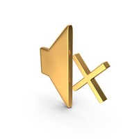 NO SOUND ICON GOLD PNG & PSD Images