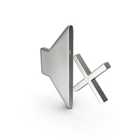 NO SOUND ICON SILVER PNG & PSD Images