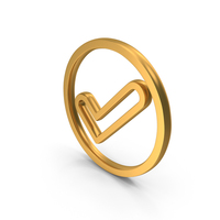 Out Line Right Mark Icon Gold PNG & PSD Images