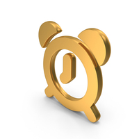 Alarm Clock Icon Gold PNG & PSD Images