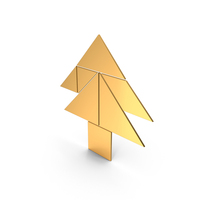 Tangram Tree Symbol Gold PNG & PSD Images