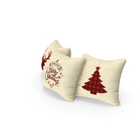 Pillow New Year Tree Set PNG & PSD Images