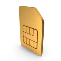 Sim Card Icon Gold PNG & PSD Images