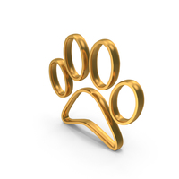 Outline Dog And Cat Paw Prints Icon Gold PNG & PSD Images