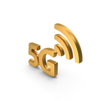 5G Wifi Wireless Internet Network Symbol Gold PNG & PSD Images