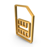 Gold Sim Card Outline Icon PNG & PSD Images