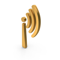 Gold One Way Signal Transmission Icon PNG & PSD Images