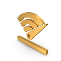 Gold High Speed Wireless Internet Icon PNG & PSD Images