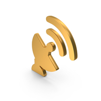 Gold Dish Antenna Symbol PNG & PSD Images