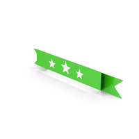 Ribbon Sign With Stars Green PNG & PSD Images
