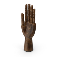 Dark Wooden Hand With Posable Fingers PNG & PSD Images