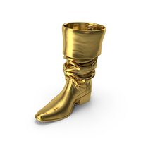 Leather Boot Right Gold PNG & PSD Images