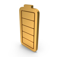 Gold Fully Charged Battery Icon PNG & PSD Images