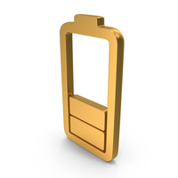 Two Bars 30% Battery Charge Icon Gold PNG & PSD Images