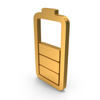 Tree Bar 60% Battery Charge Icon Gold PNG & PSD Images