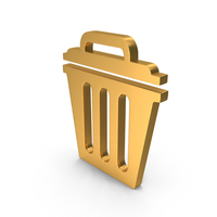 Trash Bin Gold PNG & PSD Images