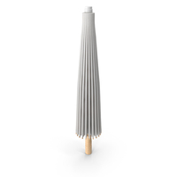 White Chinese Parasol Closed PNG & PSD Images