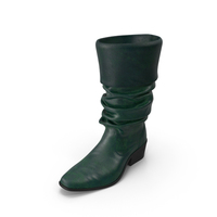 Green Left Leather Boot PNG & PSD Images