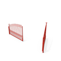 Open Red Painted Iron Gate PNG & PSD Images