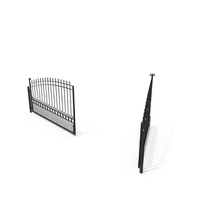Open Black Painted Iron Gate PNG & PSD Images