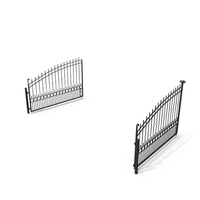 Open Black Painted Iron Gate PNG & PSD Images
