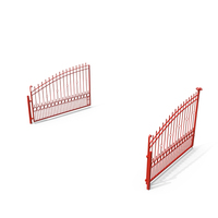 Open Red Painted Iron Gate PNG & PSD Images