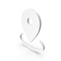 White Location Pin Icon PNG & PSD Images