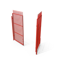 Open Red Painted Building Iron Gate PNG & PSD Images