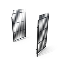 Open Black Painted Building Iron Gate PNG & PSD Images