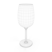 White Wine Glass Wireframe PNG & PSD Images
