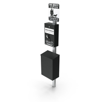 Dog Waste Station with Square Bin Black PNG & PSD Images