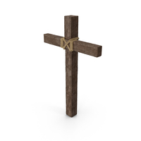 Wooden Cross Distressed With Rope PNG & PSD Images