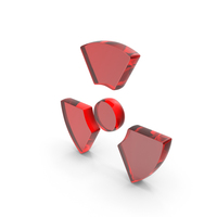 Red Glass Radioactive Symbol PNG & PSD Images