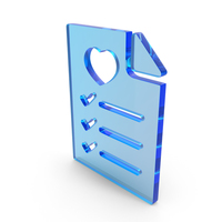 Blue Glass Notepad Symbol PNG & PSD Images
