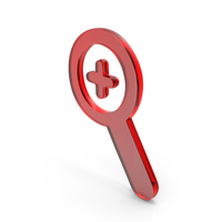 Red Glass Magnifying Zoom Symbol PNG & PSD Images