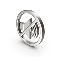 SYMBOL NO SOUND SILVER PNG & PSD Images