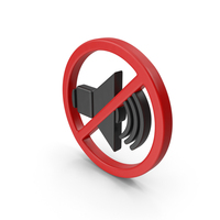 Black & Red No Sound Symbol PNG & PSD Images