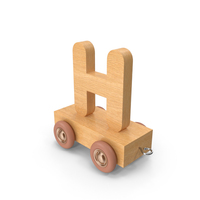 木制火车字母H PNG和PSD图像