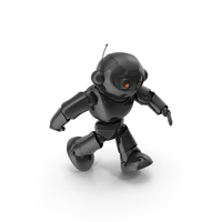 Black Robot Walking Pose PNG & PSD Images