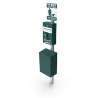 Pet Waste Station with Square Can Green PNG & PSD Images