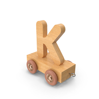 木制火车字母K PNG和PSD图像