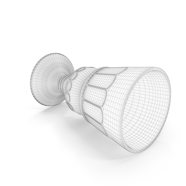 Absinthe Pontarlier Reservoir Glass Tipped Over Wireframe PNG & PSD Images