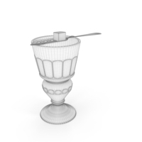 Absinthe Pontarlier Reservoir Glass With Spoon Wireframe PNG & PSD Images