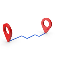 Location Symbol With Route PNG & PSD Images